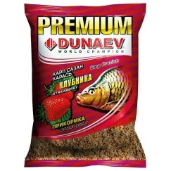 Прикормка Dunaev Premium Карп-Сазан Клубника (желтая) 1кг