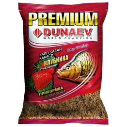 Прикормка Dunaev Premium Карп-Сазан Клубника (желтая) 1кг