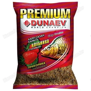 Прикормка Dunaev Premium Карп-Сазан Клубника (желтая) 1кг