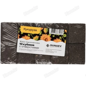 Жмых (макуха) Dunaev подсолнечный в спрессованных кубиках Кукуруза 300 г