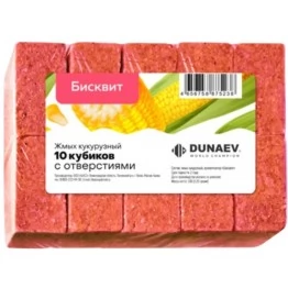 Жмых (макуха) Dunaev кукурузный в спрессованных кубиках Бисквит 300 г