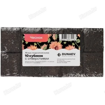 Жмых (макуха) Dunaev подсолнечный в спрессованных кубиках Чеснок 300 г