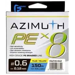 Шнур F-Fishing Azimuth PE X8 Fluo Yellow 150 м