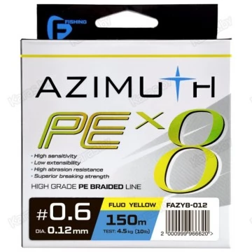Шнур F-Fishing Azimuth PE X8 Fluo Yellow 150 м
