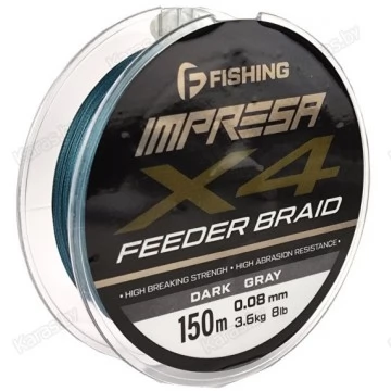 Шнур F-Fishing Impresa Braid PE X4 Feeder Dark Grey 150 м