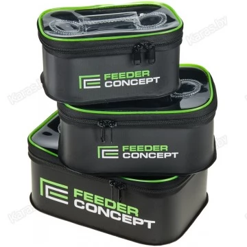 Набор емкостей для прикормки и насадки Feeder Concept EVA с крышкой 3 шт (набор 270х170х100 мм)