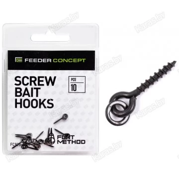 Крепления для бойлов/приманок Feeder Concept Flat Method Screw Bait Hooks