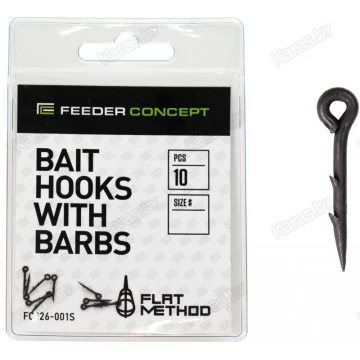 Шипы для бойлов/приманок Feeder Concept Flat Method Bait Hooks with Barbs