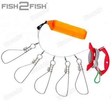 Кукан пятиместный Fish2Fish с поплавком и намоткой