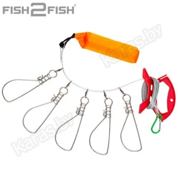 Кукан пятиместный Fish2Fish с поплавком и намоткой