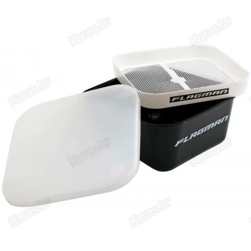 Коробка для наживки Flagman c ситом и крышкой (166х166х75 мм)