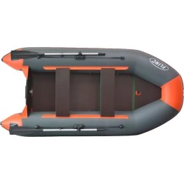 Надувная 3-местная ПВХ лодка Flinc FT320K (графит-оранжевый)