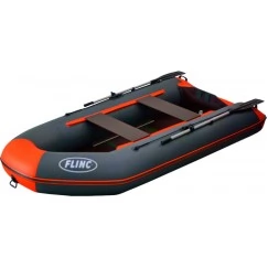 Надувная 3-местная ПВХ лодка Flinc FT320K (графит-оранжевый)