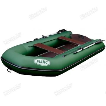 Надувная 3-местная ПВХ лодка Flinc FT340K (оливковый)