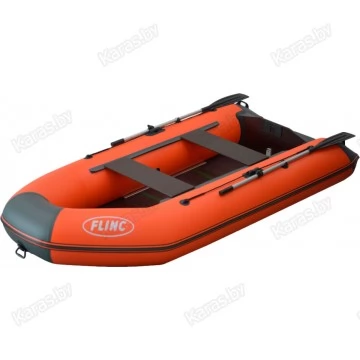 Надувная 3-местная ПВХ лодка Flinc FT340K (оранжевый-графит)