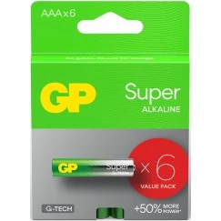 Батарейки GP Super LR03/24A в блистере 6 шт (AAA)