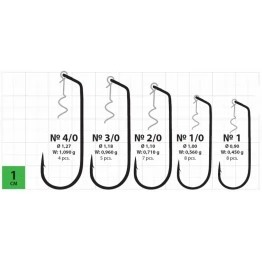 Крючки офсетные с пружинкой Gurza Worm Swim Bait Hook