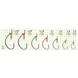 Крючки офсетные с пружинкой и стопором Gurza Worm 310 LEHS BN