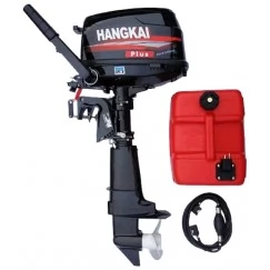 Лодочный мотор 4-тактный бензиновый Hangkai F5.0 Plus (мощность 6.5 лс + выносной бак на 12 л)
