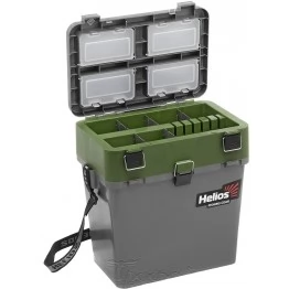 Ящик рыболовный зимний Helios 19 л (серый/хаки)