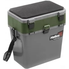 Ящик рыболовный зимний Helios 19 л (серый/хаки)