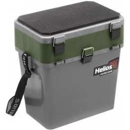 Ящик рыболовный зимний Helios 19 л (серый/хаки)