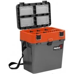 Ящик рыболовный зимний Helios 19 л (серый/оранжевый)