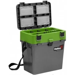 Ящик рыболовный зимний Helios 19 л (серый/салатовый)
