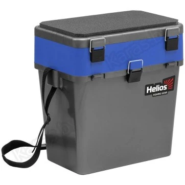 Ящик рыболовный зимний Helios 19 л (серый/синий)