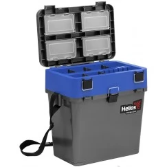 Ящик рыболовный зимний Helios 19 л (серый/синий)