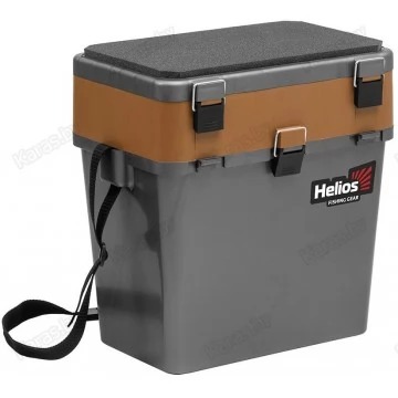Ящик рыболовный зимний Helios 19 л (серый/золото)