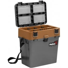 Ящик рыболовный зимний Helios 19 л (серый/золото)