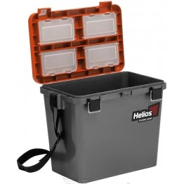 Ящик рыболовный зимний односекционный Helios 19 л (серый/оранжевый)