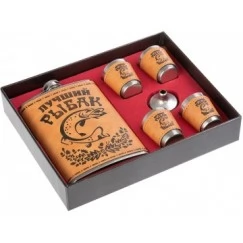 Набор "Лучший рыбак" Helios (фляжка 270 мл и 4 стопки)