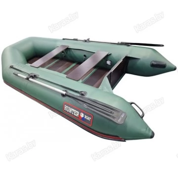Надувная 2-х местная ПВХ лодка Hunter 290 Л (зеленая)