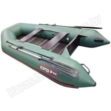 Надувная 2-х местная ПВХ лодка Hunter 290 Л (зеленая)