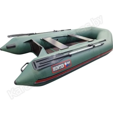 Надувная 2-х местная ПВХ лодка Hunter 290 Л (зеленая)