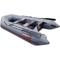 Надувная 2-х местная ПВХ лодка Hunter 290 Л (серая)