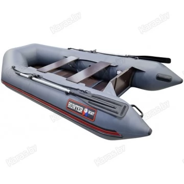 Надувная 2-х местная ПВХ лодка Hunter 290 Л (серая)