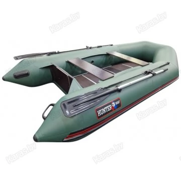 Надувная 2-х местная ПВХ лодка Hunter 290 ЛК (зеленая)