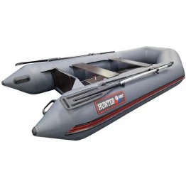 Надувная 2-х местная ПВХ лодка Hunter 290 ЛК (серая)