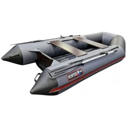 Надувная 2-х местная ПВХ лодка Hunter 290 ЛКА (НДНД, серая)