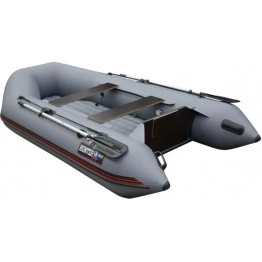 Надувная 2-х местная ПВХ лодка Hunter 290 ЛН (надувное дно, серая)