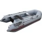 Надувная 2-х местная ПВХ лодка Hunter 290 ЛН (надувное дно, серая)