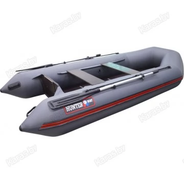 Надувная 3-х местная ПВХ лодка Hunter 320 Л (серая)