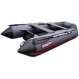 Надувная 3-х местная ПВХ лодка Hunter 320 ЛКА (НДНД, серая)