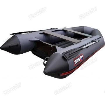 Надувная 3-х местная ПВХ лодка Hunter 320 ЛКА (НДНД, серая)
