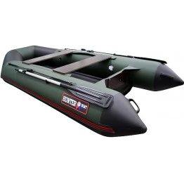 Надувная 3-х местная ПВХ лодка Hunter 320 ЛКА (НДНД, зеленая)