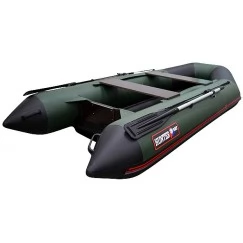 Надувная 3-х местная ПВХ лодка Hunter 320 ЛКА (НДНД, зеленая)