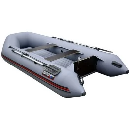 Надувная 2-х местная ПВХ лодка Hunter 320 ЛН (надувное дно, серая)